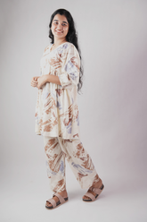 Soft Premium Rayon Maternity Coord Set | Abstract Print | Feeding Compatible & Comfortable
